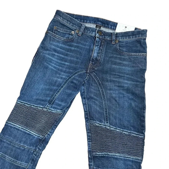 Belstaff Eastham Low Waist Slim Leg Blue Moto Denim Jeans Mens 28 - Picture 2 of 11